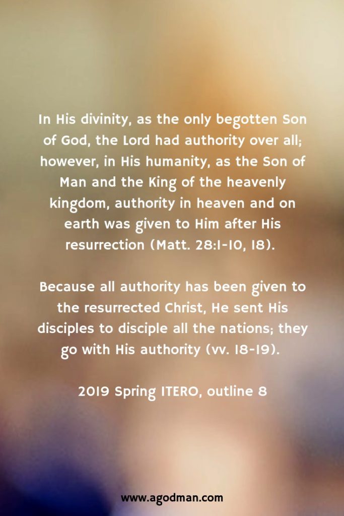 We go with Christ's Authority to Disciple all the Nations, Baptizing ...