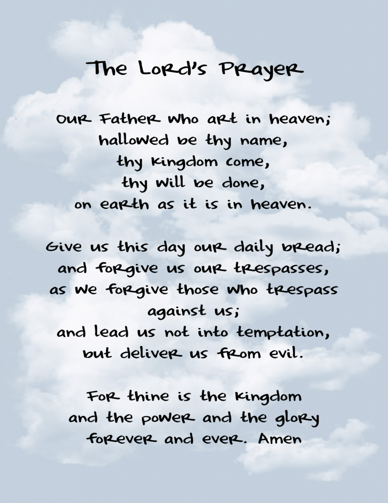 the Lord's prayer as a pattern of caring for God's need and also for