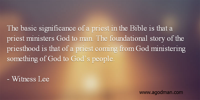 Being Genuine Priests To God By Ministering God Into People