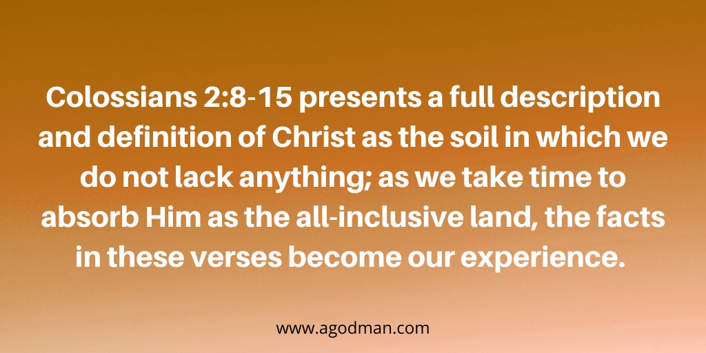 In Christ As The Soil Are All The Riches We Need To Grow In Life: Let ...