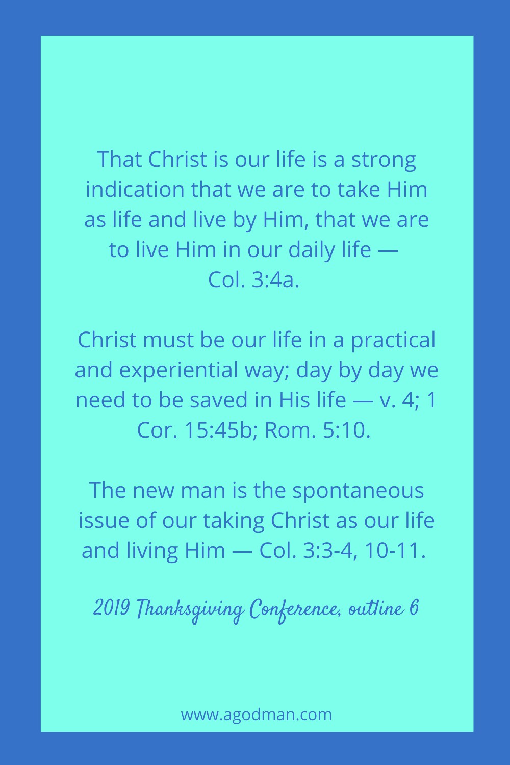 Our Life Is Hidden With Christ In God; We Need To Take Christ As Life ...